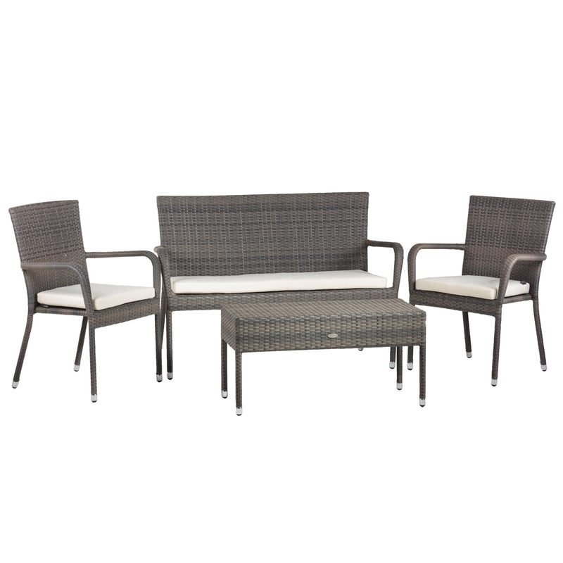 Oseasons Winchester Rattan 4 Seater Lounge Set in Walnut Natural