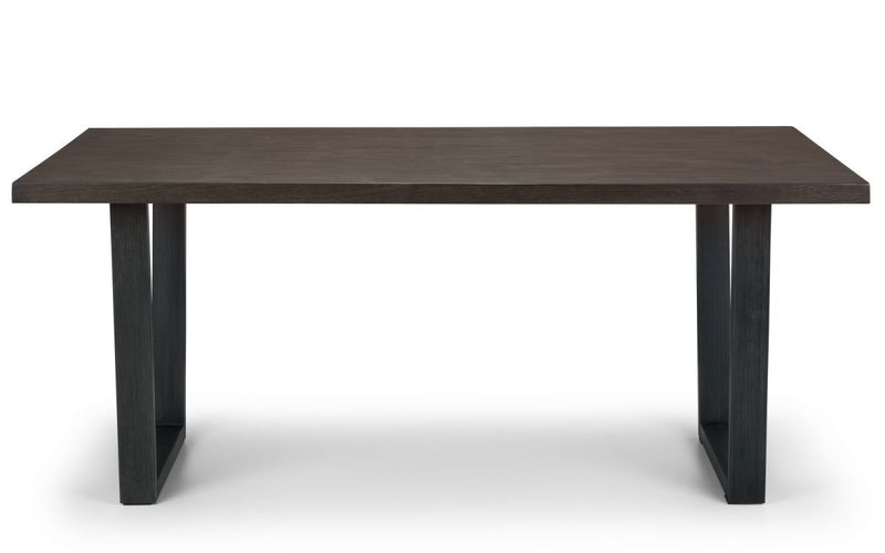 Brooklyn Dining Table Dark Oak, Bench & 2 Charcoal Chairs