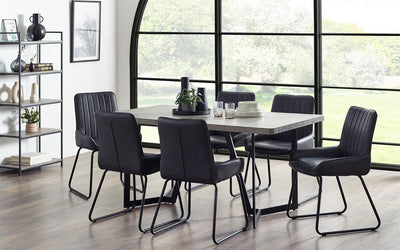 Miller Concrete Effect Dining Table & 6 Soho Chairs