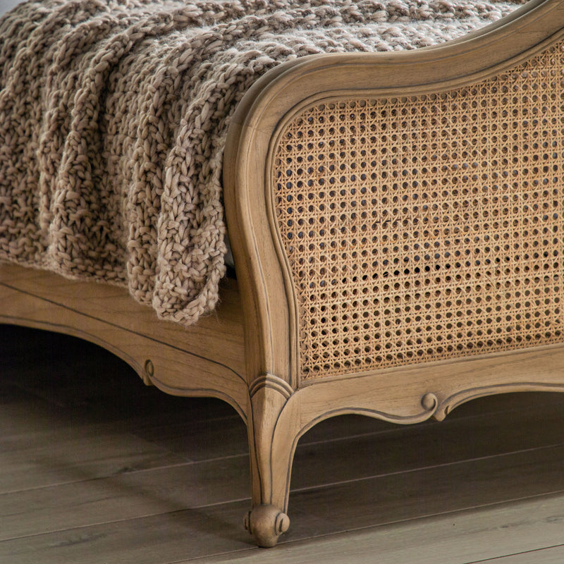 Chic King Cane Bed Weathered