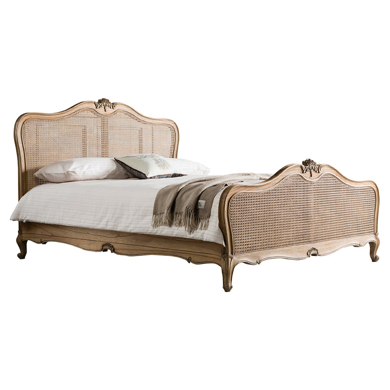 Chic King Cane Bed Weathered