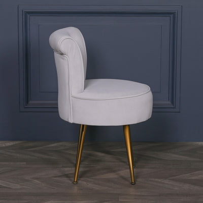 Grey Stool/Bedroom Chair WIth Gold Legs