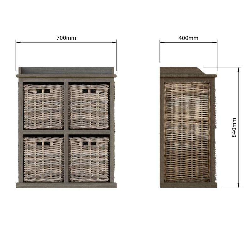 Maya kubu large storage unit 2 over 2 baskets