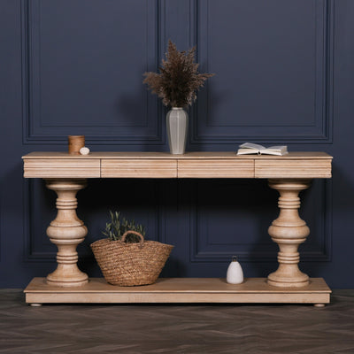 180Cm Wooden Console Table With Drawers
