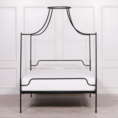 Black Iron 4Ft 6 Double Size Poster Bed