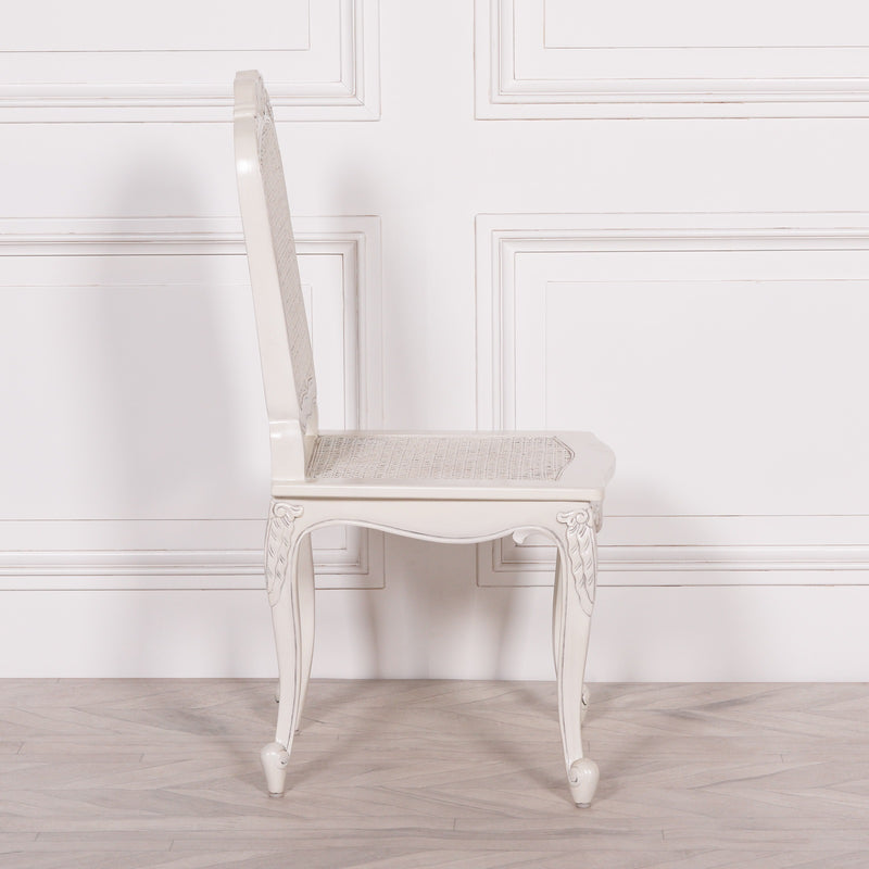 Off White Rattan Dining / Bedroom Chair
