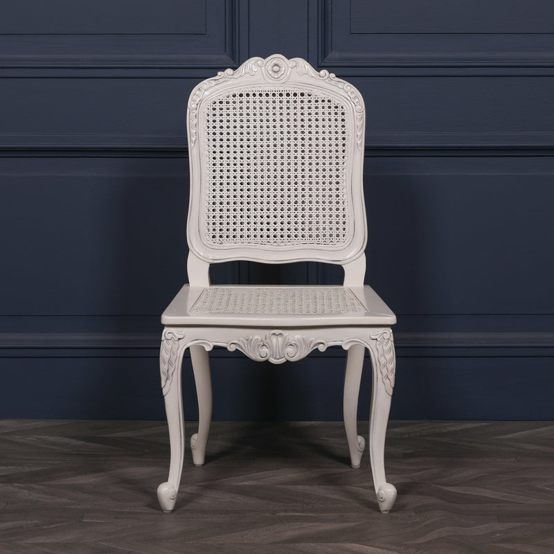 Off White Rattan Dining / Bedroom Chair