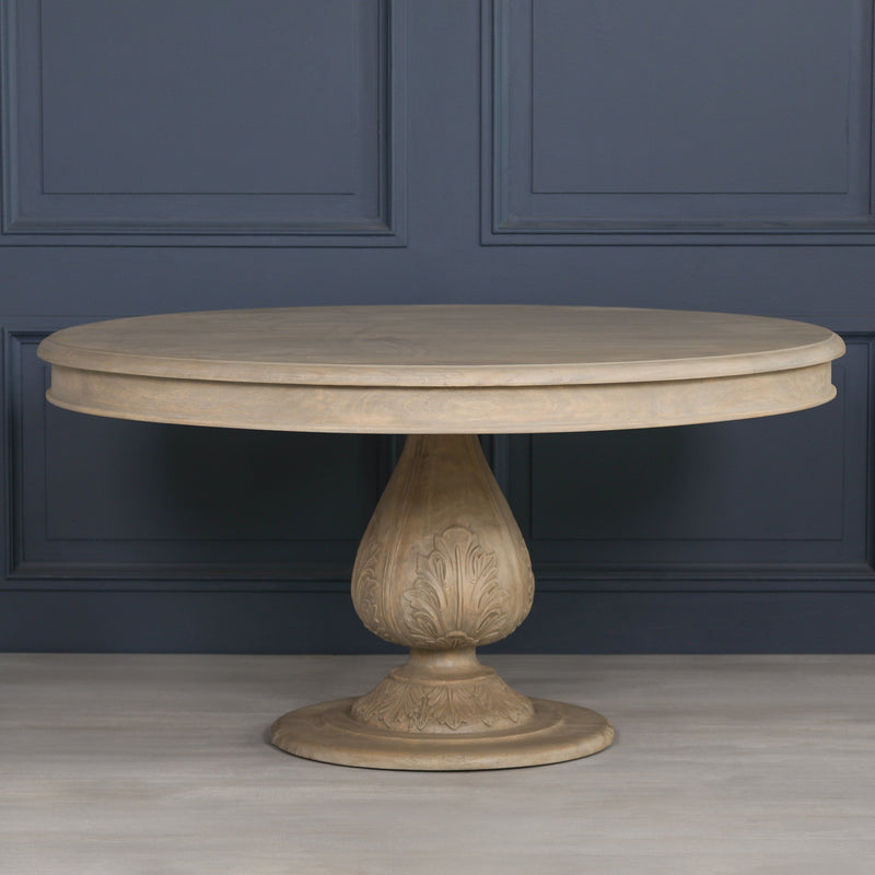 Rustic Light Wood 150cm Round Acorn Dining Table