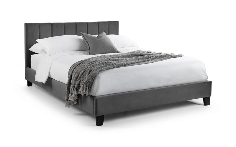 Rosa Velvet King Bed In A Box - Grey