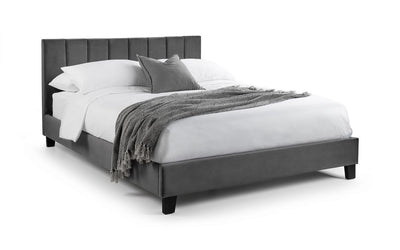 Rosa Velvet Single Bed In A Box - Grey