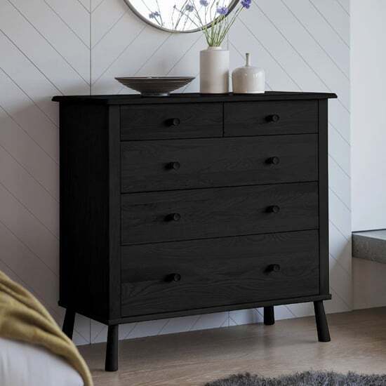 Wycombe 5 Drawer Chest in Black