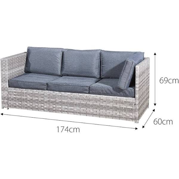 Oseasons Acorn Rattan 6 Seat Corner Sofa Set in Dove Grey