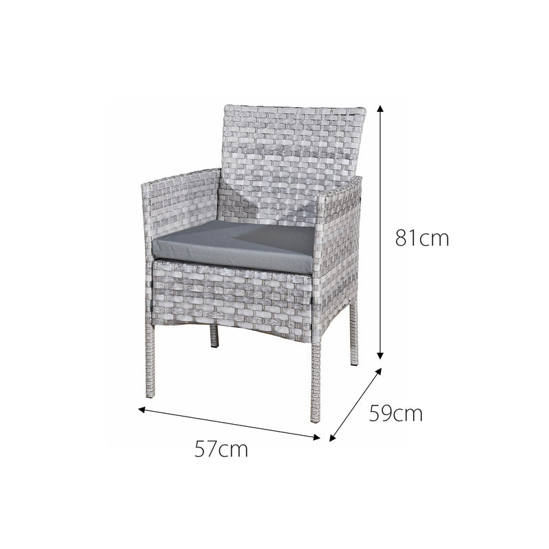 Acorn Rattan 4 Seat Bistro Lounge Set in Dove Grey - The Pack Design