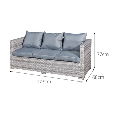 Acorn Rattan 5 Seat Lounge Sofa Set in Dove Grey - The Pack Design