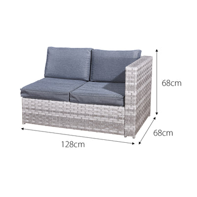 Acorn Rattan 5 Seat Corner Sofa Set in Dove Grey - The Pack Design