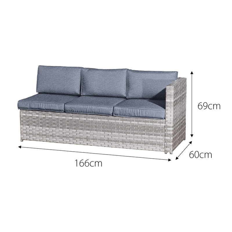 Oseasons Acorn Rattan 6 Seat Corner Firepit Sofa Set in Dove Grey