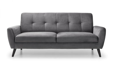 Monza 3 Seater Sofa - Grey Velvet - The Pack Design