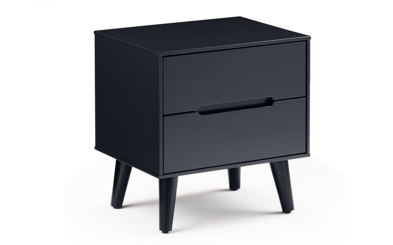 Alicia 2 Drawer Bedside - Anthracite - The Pack Design