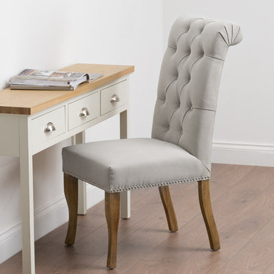 Roll Top Dining Chair With Ring Pull