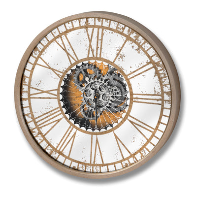 Mirrored Round Clock with Moving Mechanism - The Pack Design