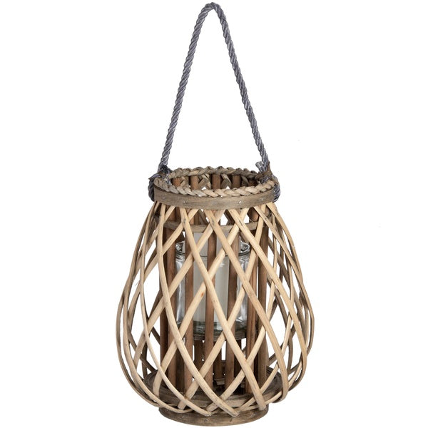 Small Wicker Bulbous Lantern - The Pack Design