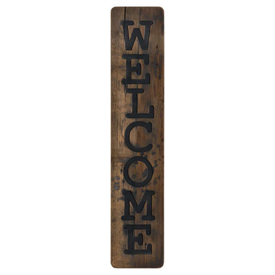 Welcome Large Rustic Wooden Message Plaque - The Pack Design