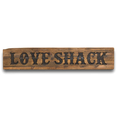 Love Shack Rustic Wooden Message Plaque - The Pack Design