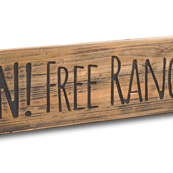 Free Range Children Rustic Wooden Message Plaque - The Pack Design