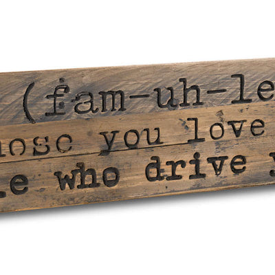 Family Rustic Wooden Message Plaque - The Pack Design