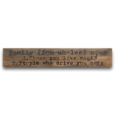 Family Rustic Wooden Message Plaque - The Pack Design