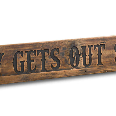 Sober Rustic Wooden Message Plaque - The Pack Design
