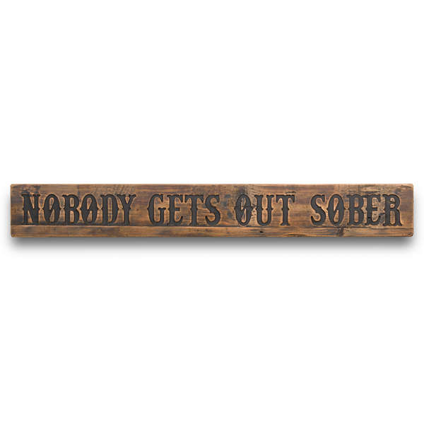 Sober Rustic Wooden Message Plaque - The Pack Design