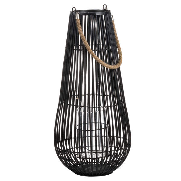 Small Domed Rattan Lantern With Rope Detail - The Pack Design
