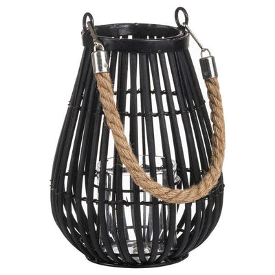 Large Domed Rattan Lantern With Rope Detail - The Pack Design