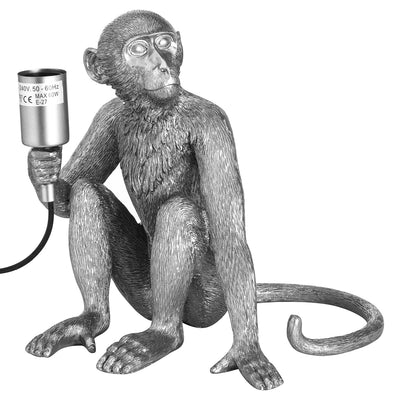 George The Monkey Silver Table Lamp - The Pack Design