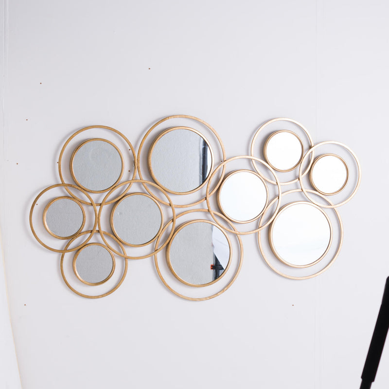 Abstract Gold Circular Wall Mirror - The Pack Design