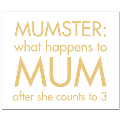 Mumster: What Happens To Mum After She Gold Foil Plaque - The Pack Design