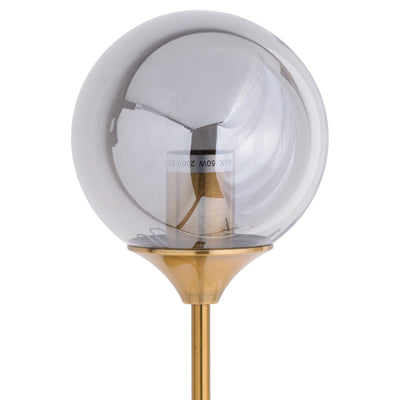 Brass Smoked Glass Globe Wall Pendant