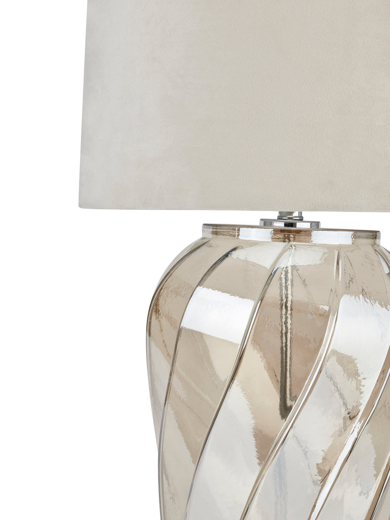 Ambassador Metallic Glass Lamp With Velvet Shade
