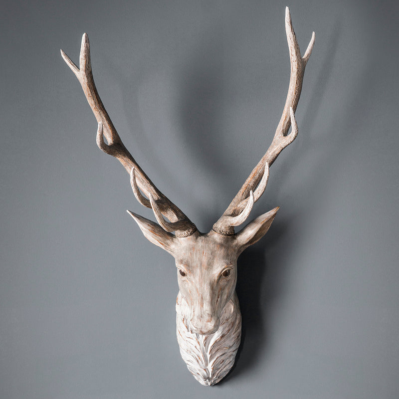 White Weathered Stag Head - The Pack Design