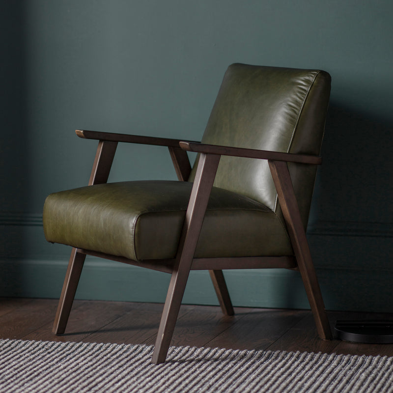 Bayland Armchair Heritage Green Leather - The Pack Design