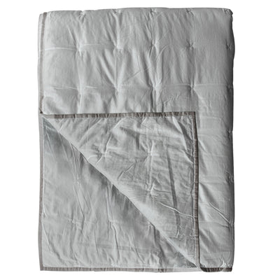 Cotton Stitch Bedspread - Silver/White