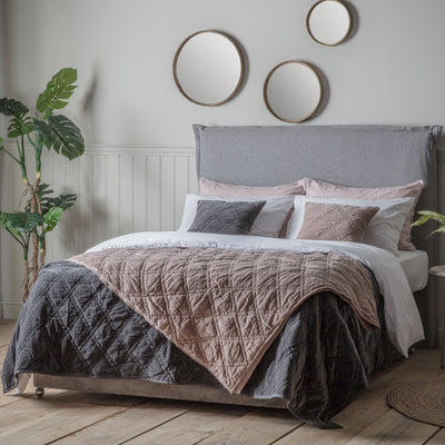 Quilted Diamond Bedspread - Blush