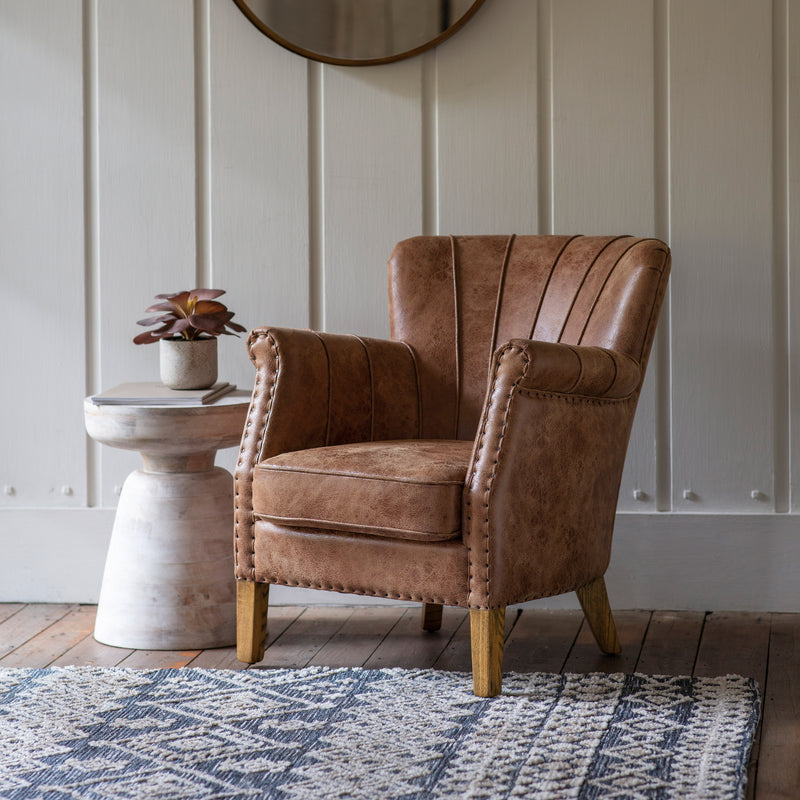 Brown Leather Hickman Armchair