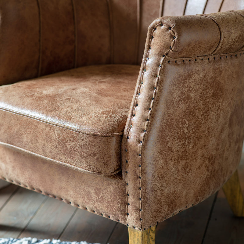 Brown Leather Hickman Armchair