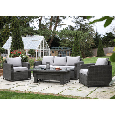 Sovera 3 Seater Dining Set Rising Grey - The Pack Design