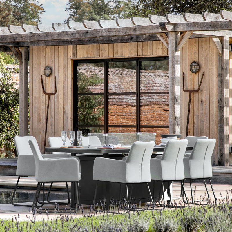 Elba 8 Seater Dining Set with Fire Pit Table