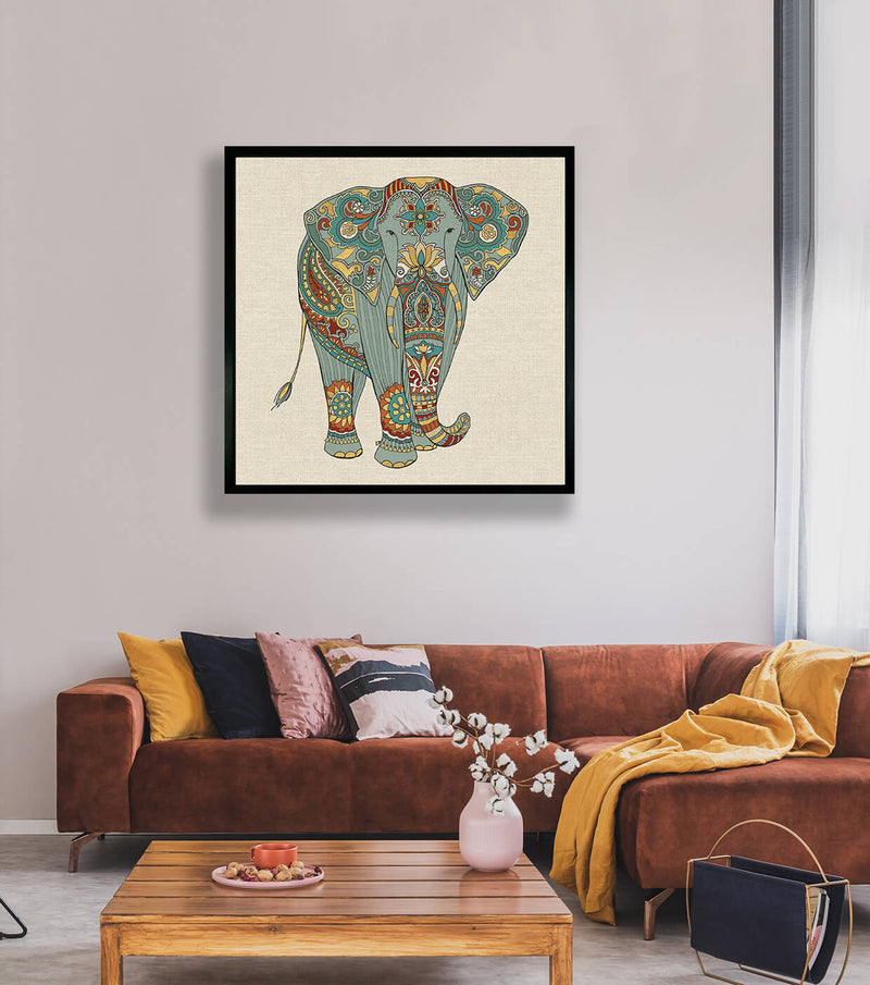 Festival Elephant by Daphne Brissonnet - Framed