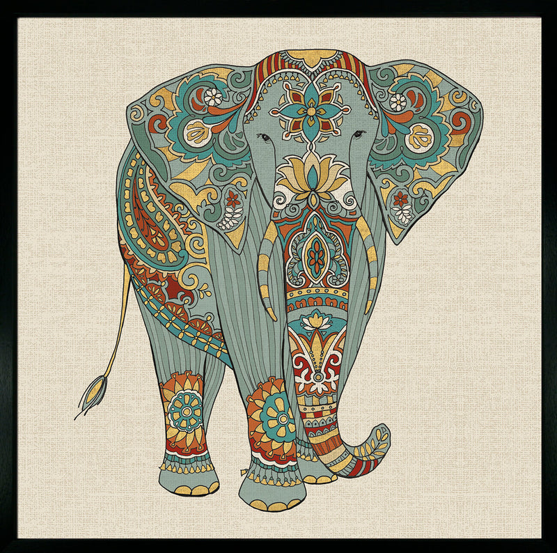 Festival Elephant by Daphne Brissonnet - Framed