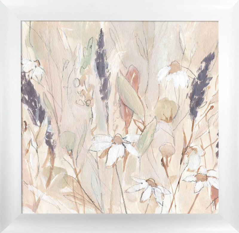 Lavender Flower Field I-II by Annie Warren - Framed